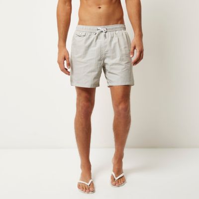 Grey pocket swim shorts